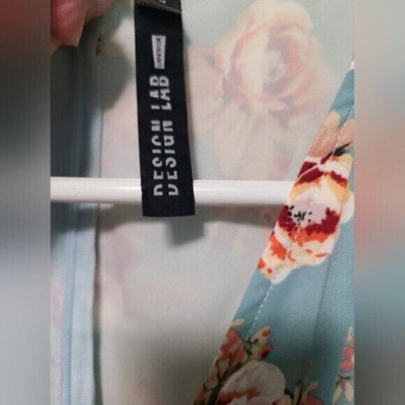 Lord & Taylor Blue Floral Wrap Side Tie Flutter Ruffle Cap Sleeve Mini Dress XS - Picture 12 of 16